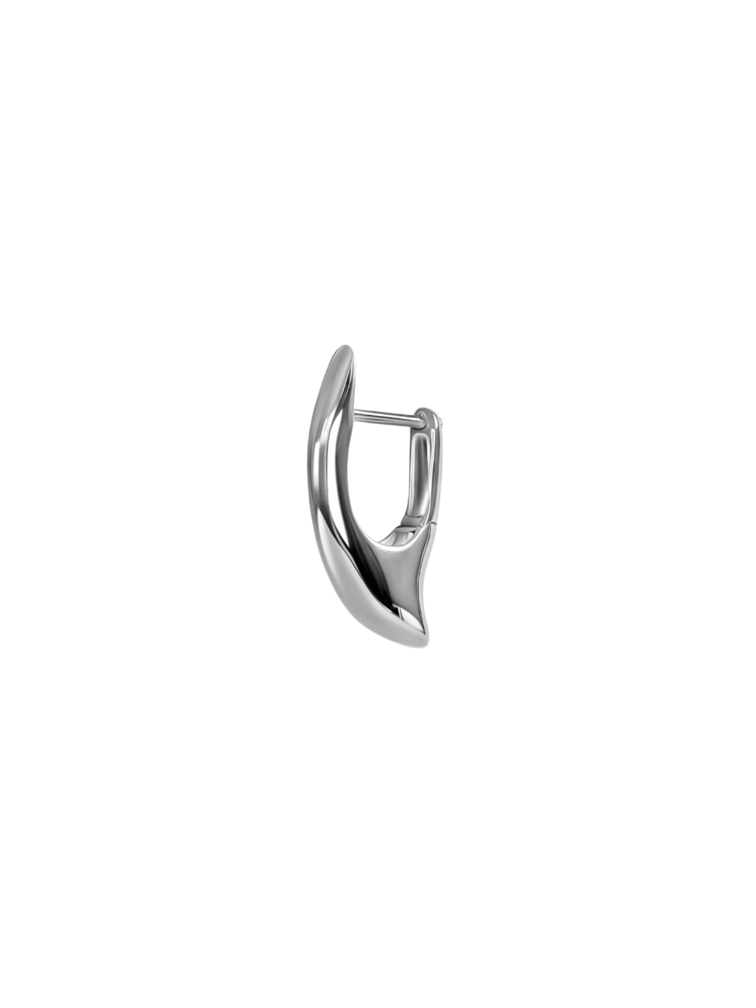 Sheena hoop earring, fluid, sterling silver and white gold